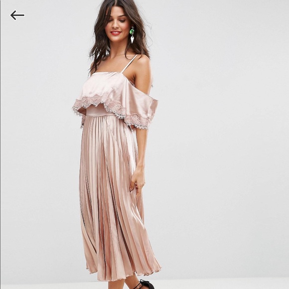 ASOS Dresses & Skirts - Satin pleaded cami lace dress ASOS Dresses & Skirts - Satin pleaded cami lace dress